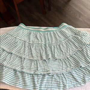 Girls Boden Blue and White Striped Skort